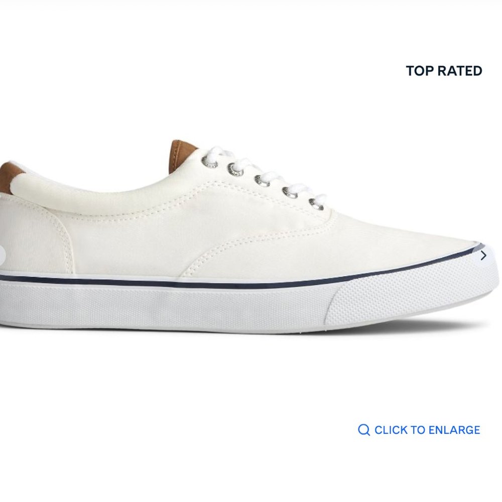 White Sperry Striper II CVO Sneaker Size 9 NIB